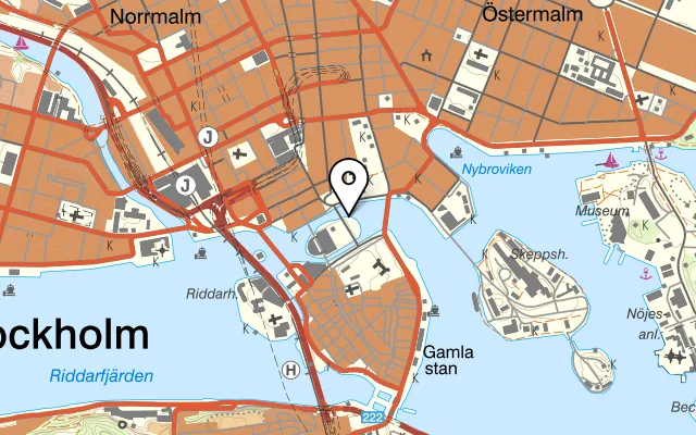 Karta som visar Koloni Strömparterren på Fredsgatan 12, 111 52 Stockholm