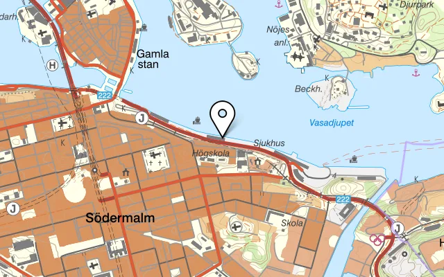 Karta som visar Fotografiska Restaurangen på Stadsgården 22, 116 45 Stockholm