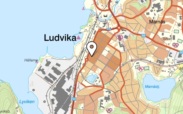 Karta som visar Restaurang Golden Crown på Köpmansgatan 2, 771 30 Ludvika