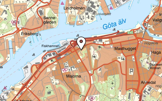 Karta som visar Thai Food House på Allmänna vägen 4, 414 60 Göteborg