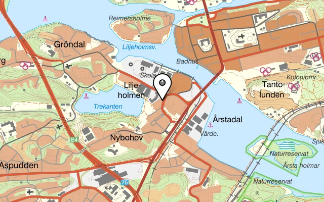 Karta som visar Rosteriet på Liljeholmsvägen 32, 117 61 Stockholm