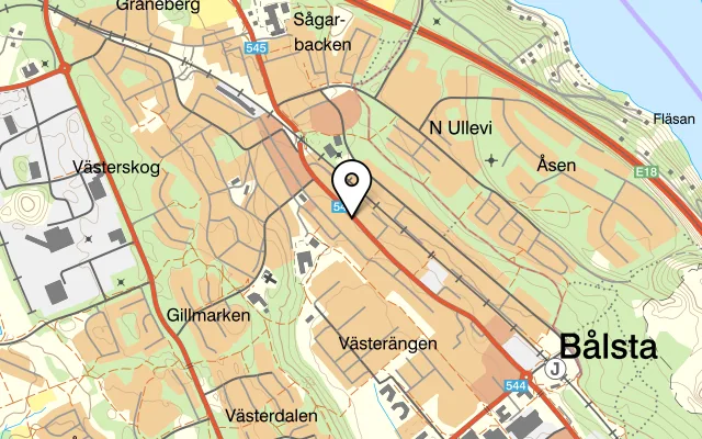 Karta som visar Mamma Mia på Stockholmsvägen 30, 746 33 Bålsta