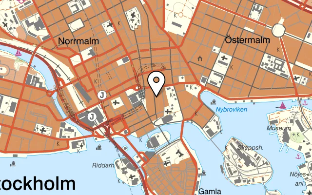 Karta som visar Wok House på Regeringsgatan 26, 111 53 Stockholm
