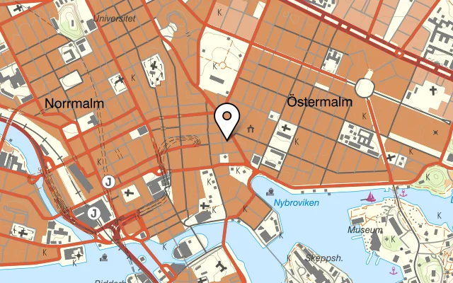 Karta som visar Prinsen på Mäster Samuelsgatan 4, 111 44 Stockholm