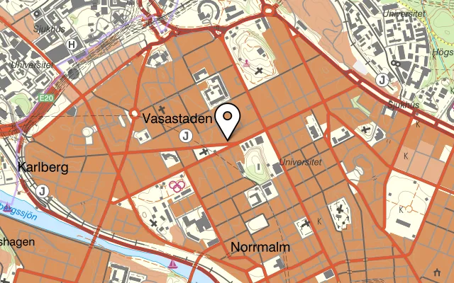 Karta som visar Brillo Pizza Odenplan på Norrtullsgatan 10, 113 27 Stockholm