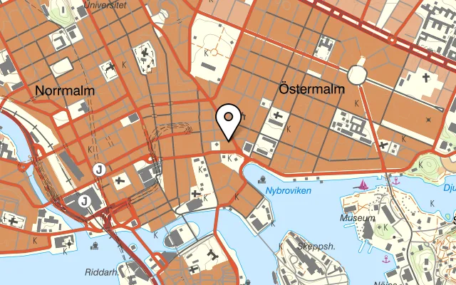 Karta som visar Konstnärsbaren på Smålandsgatan 7, 111 46 Stockholm