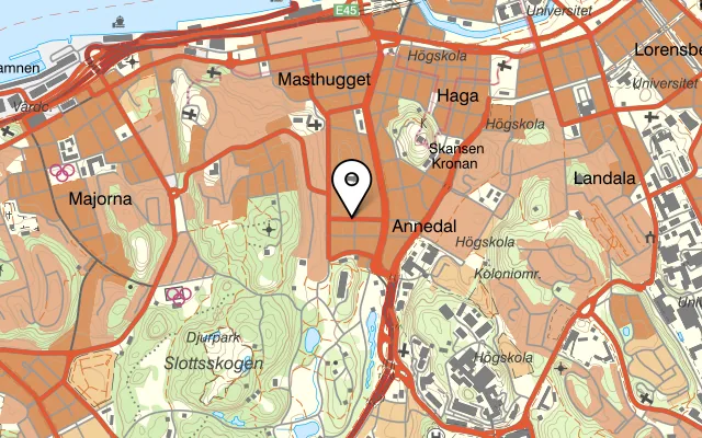 Karta som visar Champagnebaren Små Bubblor på Kyrkogatan 13, 411 15 Göteborg