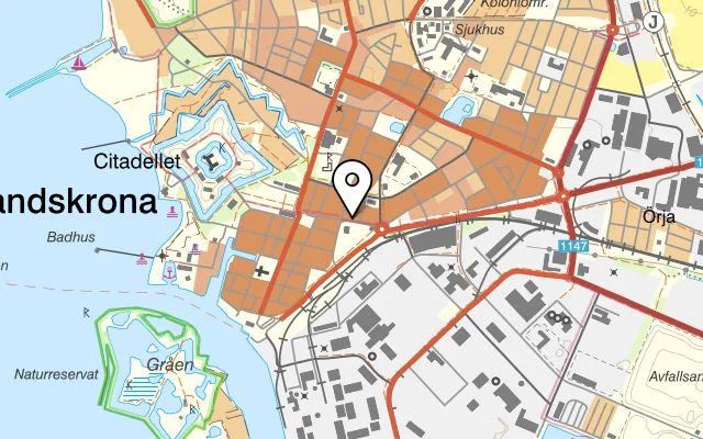 Karta som visar Restaurang Basilika på Östergatan 31, 261 34 Landskrona