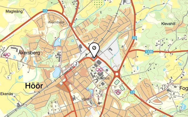 Karta som visar Frosta Pizzeria & Grill HB på Industrigatan 1, 243 32 Höör