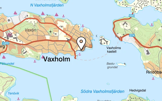 Karta som visar Hamnkrogen på Söderhamnen 10, 185 31 Vaxholm