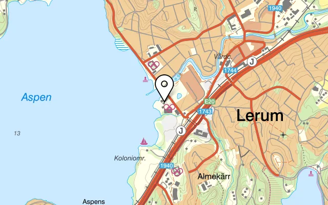 Karta som visar Aludden! Prôvidore på Aspenäsvägen 12, 443 30 Lerum