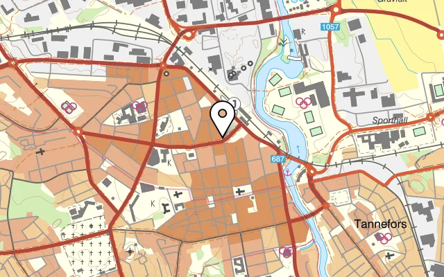 Karta som visar NiHao på Sankt Larsgatan 12, 582 24 Linköping