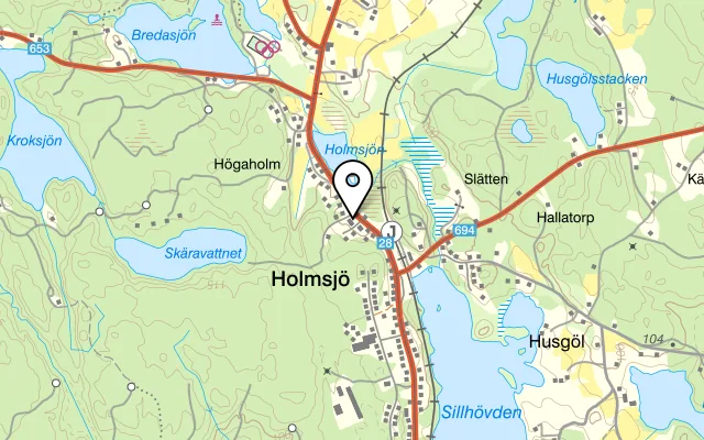 Karta som visar Melkers Pizzeria på Holmsjövägen 87, 370 34 Holmsjö