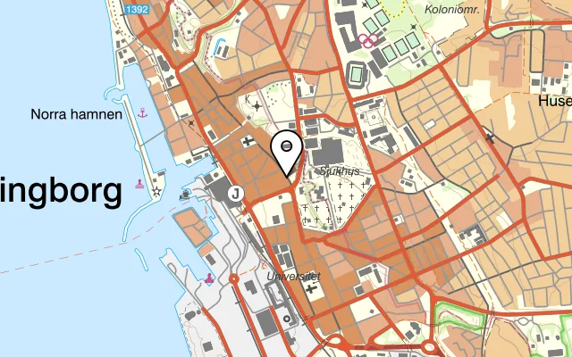 Karta som visar Mommee's på Södra Storgatan 28, 252 23 Helsingborg
