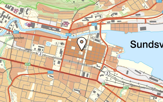 Karta som visar Bryners Bistro på Rådhusgatan 25, 852 32 Sundsvall