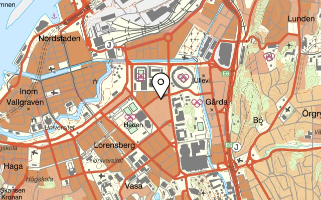 Karta som visar Gourmetkorv på Bohusgatan 13, 411 39 Göteborg