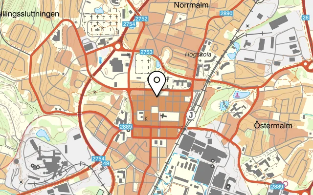 Karta som visar Spice 'n rice på Commerce, Hertig Johans gata 4, 541 30 Skövde