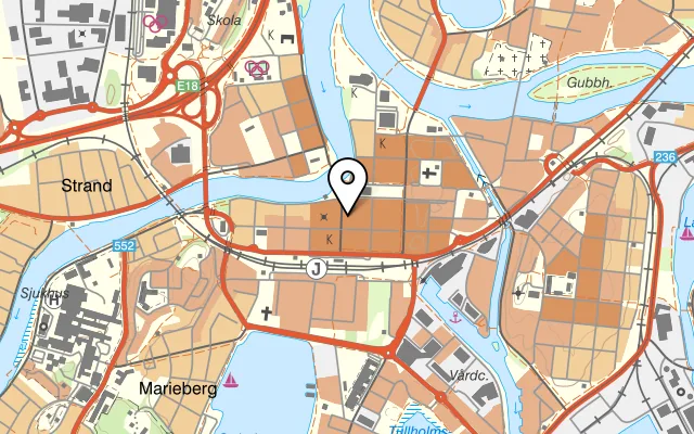 Karta som visar Yomo på Järnvägsgatan 14, 652 25 Karlstad