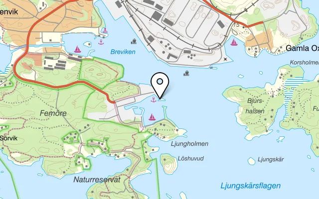 Karta som visar Sailor på Fiskehamnsvägen 12, 613 35 Oxelösund