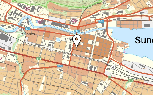 Karta som visar Chaow Praya River på Trädgårdsgatan 43, 852 32 Sundsvall