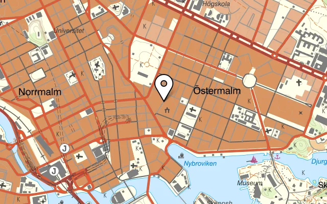 Karta som visar Sturegrillen på Sturegallerian, Grev Turegatan 11, 114 35 Stockholm