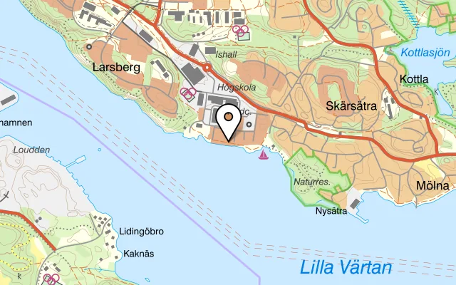 Karta som visar 450 gradi på Brostugevägen 1, 181 55 Lidingö