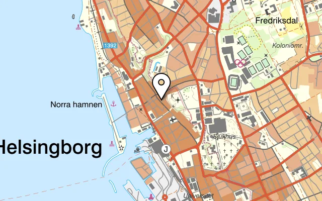Karta som visar Telegrafen på Norra Storgatan 14, 252 20 Helsingborg, Sweden