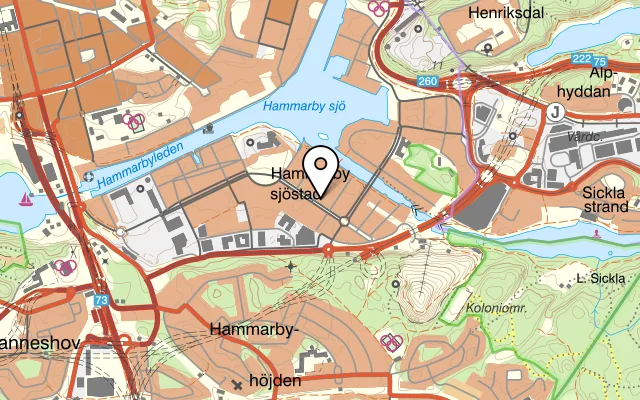 Karta som visar Mandarin Sea City på Hammarby allé 147, 120 65 Stockholm
