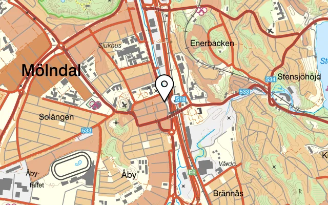 Karta som visar Sushi King på Göteborgsvägen 5, 431 30 Mölndal