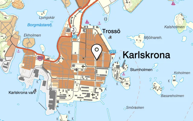 Karta som visar Montmartre på Ronnebygatan 18, 371 32 Karlskrona