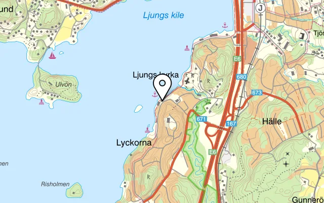 Karta som visar Musselbaren på Robert Macfies väg, 459 33 Ljungskile
