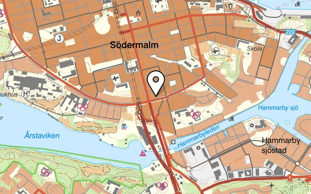 Karta som visar Falloumi på Ringvägen 127, 116 61 Stockholm