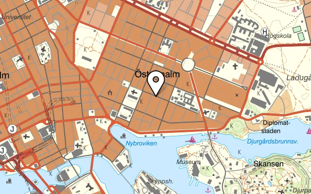 Karta som visar Sushi shop på Storgatan 16, 114 55 Stockholm