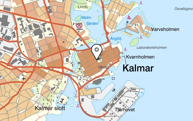 Karta som visar E.A.T. på Västra Sjögatan 17, 392 32 Kalmar