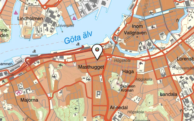 Karta som visar Silvis restaurang på Nordhemsgatan 18, 413 06 Göteborg
