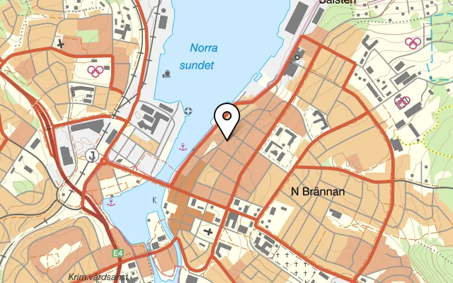 Karta som visar Härnö Pizzaria på Bergsgatan 12, 871 30 Härnösand