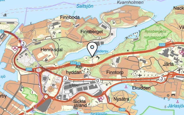 Karta som visar Café Brygghuset på Svindersviksvägen 15, 131 35 Nacka