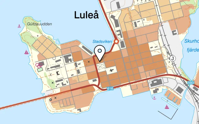 Karta som visar Bishops Arms på Storgatan 15, 971 28 Luleå, Sweden