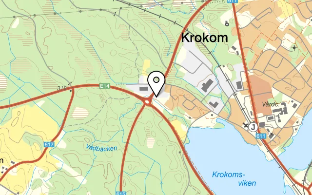 Karta som visar Krokoms värdshus på Föllingevägen 2, 835 32 Krokom