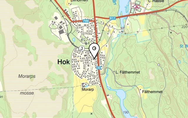 Karta som visar Pizzeria Alexandra på Linda gatan 15, 560 13 Hok