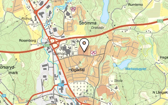 Karta som visar Pizzeria Fridhem på Sölvesborgsvägen 12, 374 41 Karlshamn