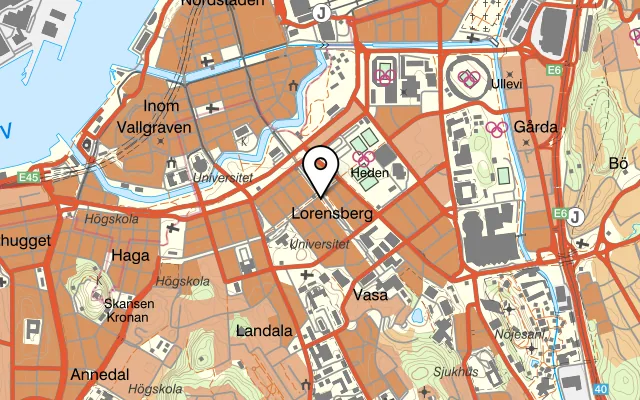 Karta som visar Lilla London på Vasagatan 41, 411 24 Göteborg
