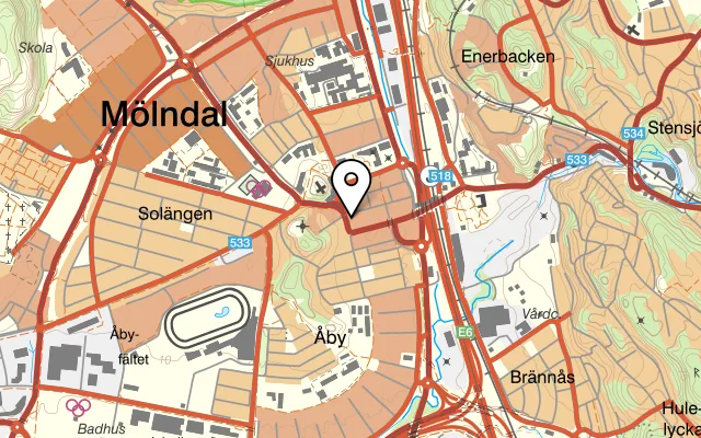 Karta som visar John Scotts Mölndal på Storgatan 33, 431 31 Mölndal