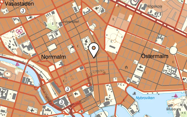 Karta som visar Glenn Miller café på Brunnsgatan 21A, 111 38 Stockholm