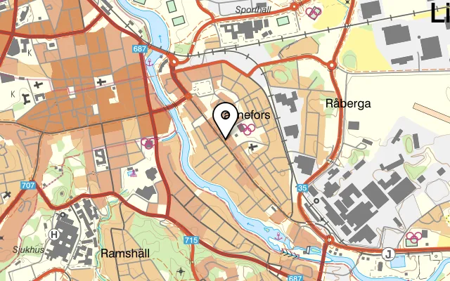 Karta som visar Nawab på Nya Tanneforsvägen 35, 582 42 Linköping