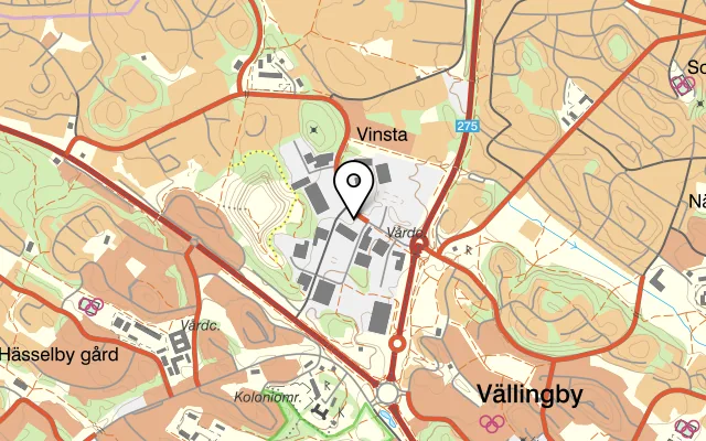 Karta som visar Ruccola på Krossgatan 40-42, 162 50 Vällingby