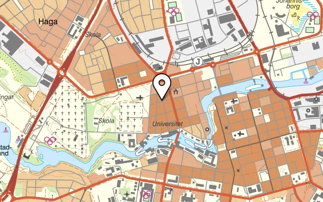Karta som visar Of Course Pizza på Bråddgatan 44, 602 20 Norrköping