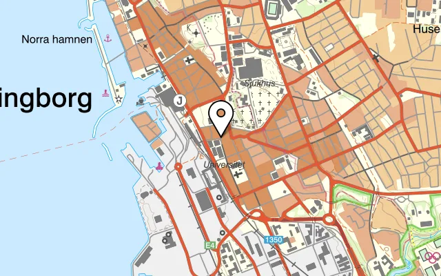 Karta som visar Viking Pub & Restaurang på Gasverksgatan 13, 252 25 Helsingborg, Sweden