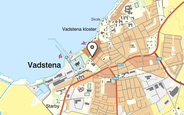 Karta som visar Restaurang Wasa på Rådhustorget 2, 592 30 Vadstena