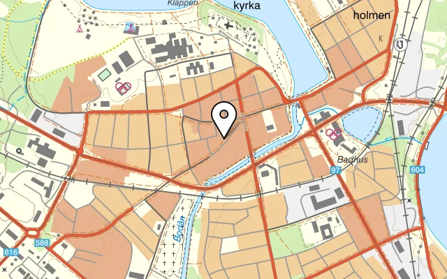 Karta som visar Färgaregatan sött & salt på Drottninggatan 6, 961 35 Boden